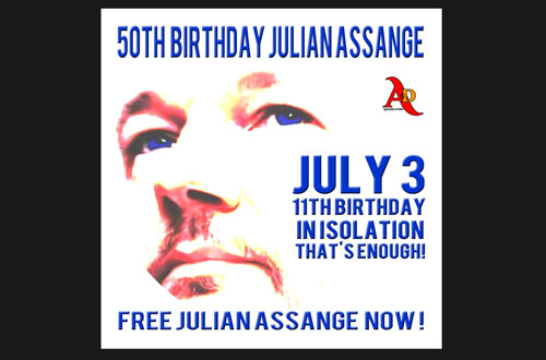 3 juillet 2021, 20ieme anniversaire de Julian Assange