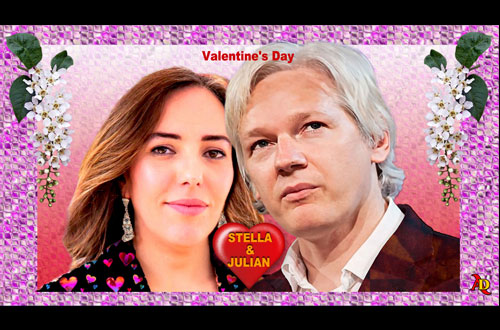 Valentine's day Stella and Julian Assange