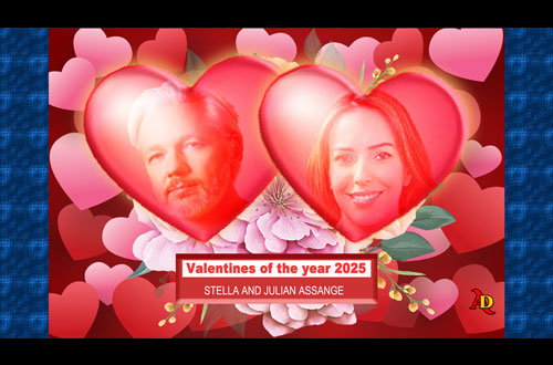 Valentines of the year 2025 Stella and Julian Assange