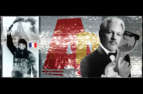 G7 summit Libérez Assange