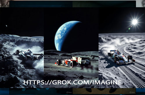 Course de Formule 1 sur la lune