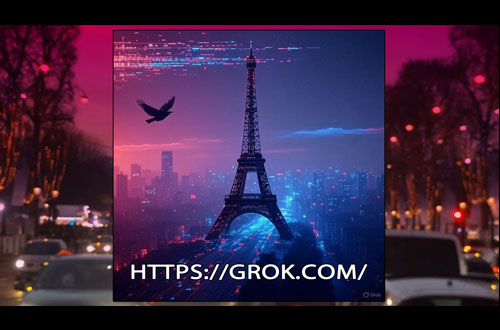 Paris France la Tour Eiffel de nuit.