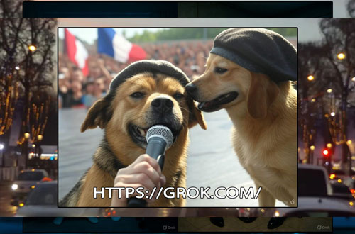 Manifestation FR chiens bérets noirs au micro